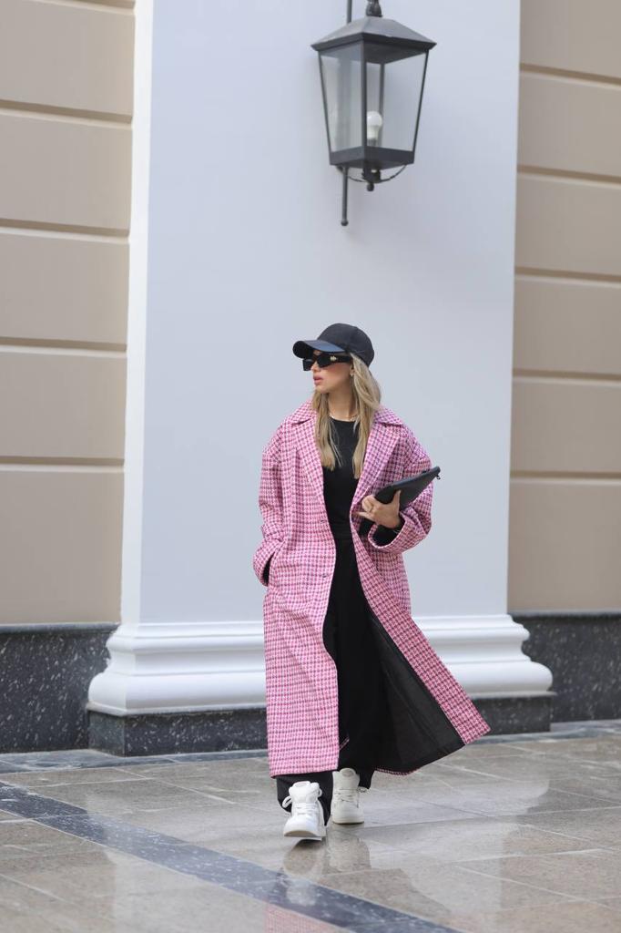 Pink Long Wool Coat For Her