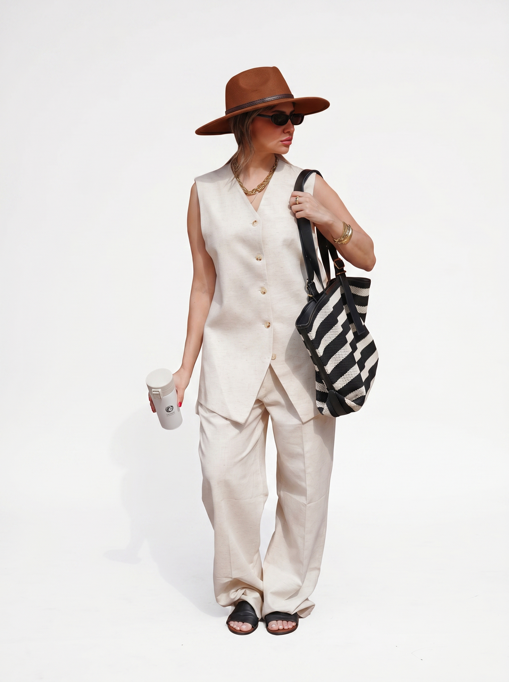 linen Elite Vest Set