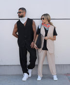 Linen Vest Set - F