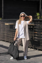 Linen Vest Set - F