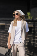 Linen Vest Set - F