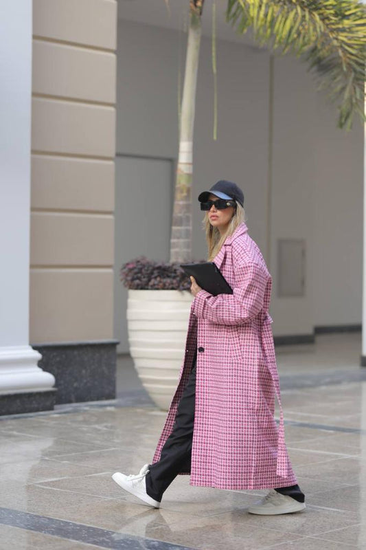 Pink Long Wool Coat For Her
