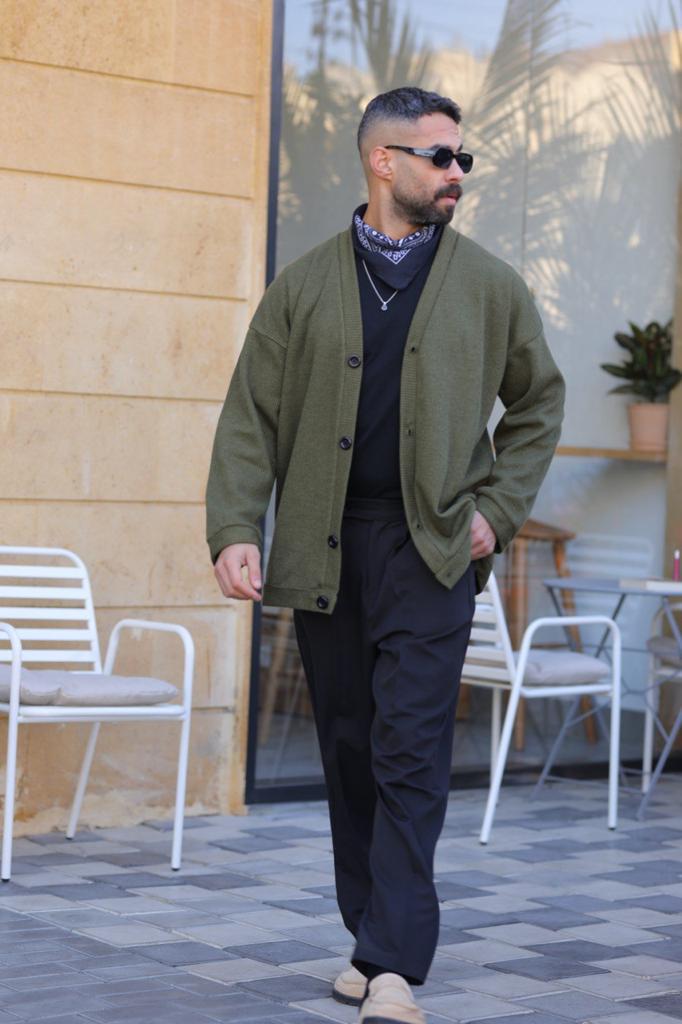 Chunky Open Cardigan "M