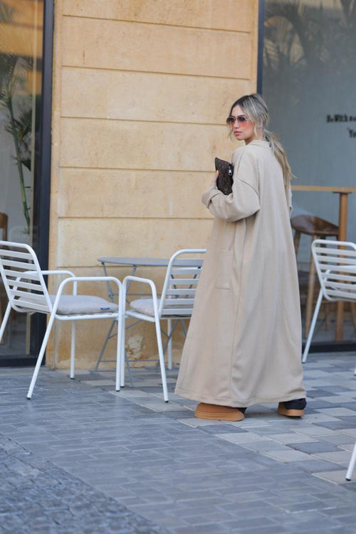 Beige Long Cardigan For Her