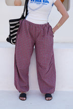 Karo Check wide Trousrs
