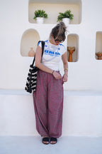 Karo Check wide Trousrs